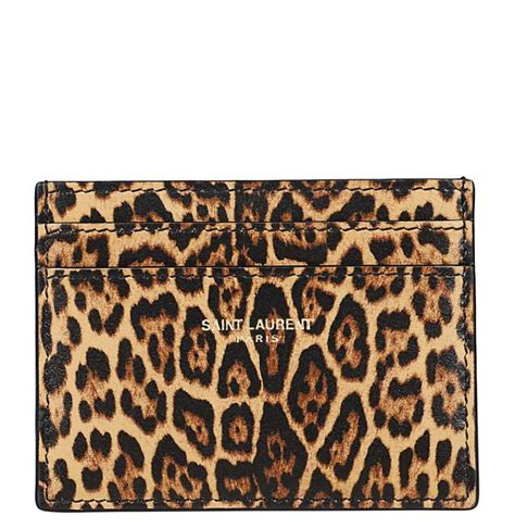 leopard card holder ysl|yves saint laurent card holder.